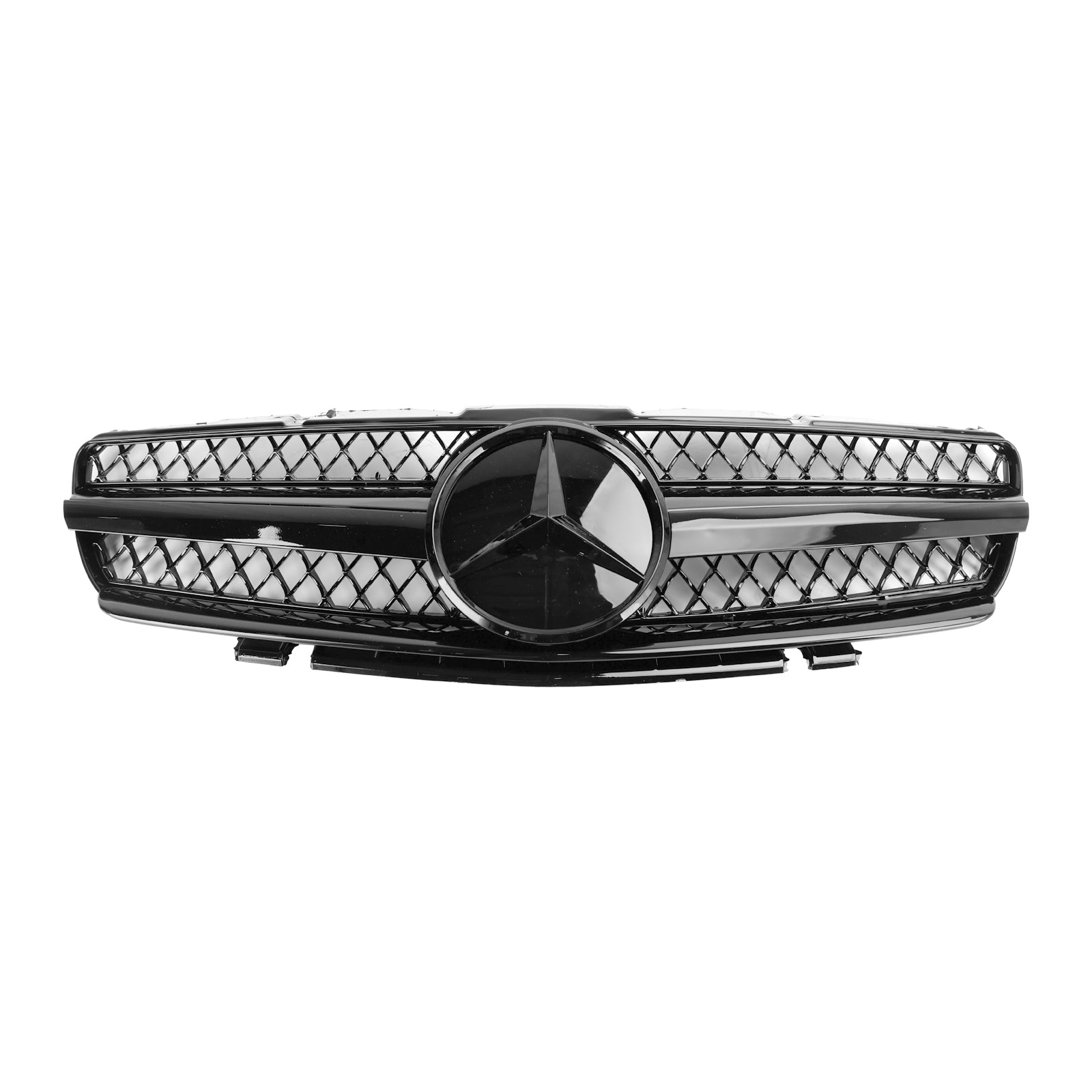 2003 2004 2005 2006 Mercedes R230 SL500 SL600 SL55 1 Fin Star Black Front Upper Grille Grill