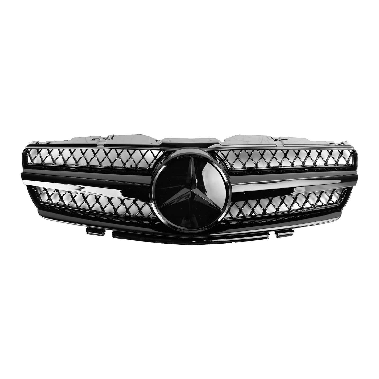 2003 2004 2005 2006 Mercedes R230 SL500 SL600 SL55 1 Fin Star Black Front Upper Grille Grill