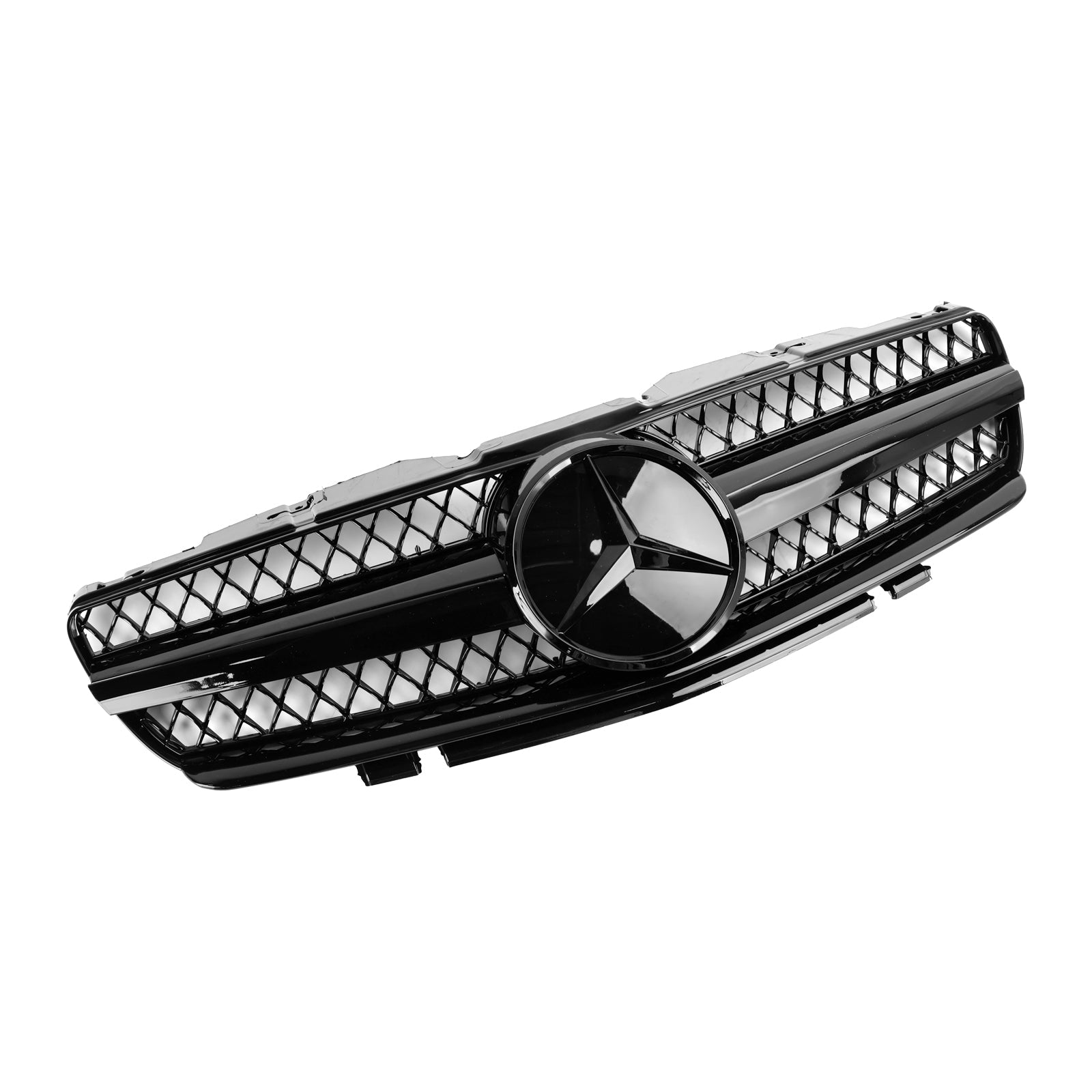 2003 2004 2005 2006 Mercedes R230 SL500 SL600 SL55 1 Fin Star Black Front Upper Grille Grill