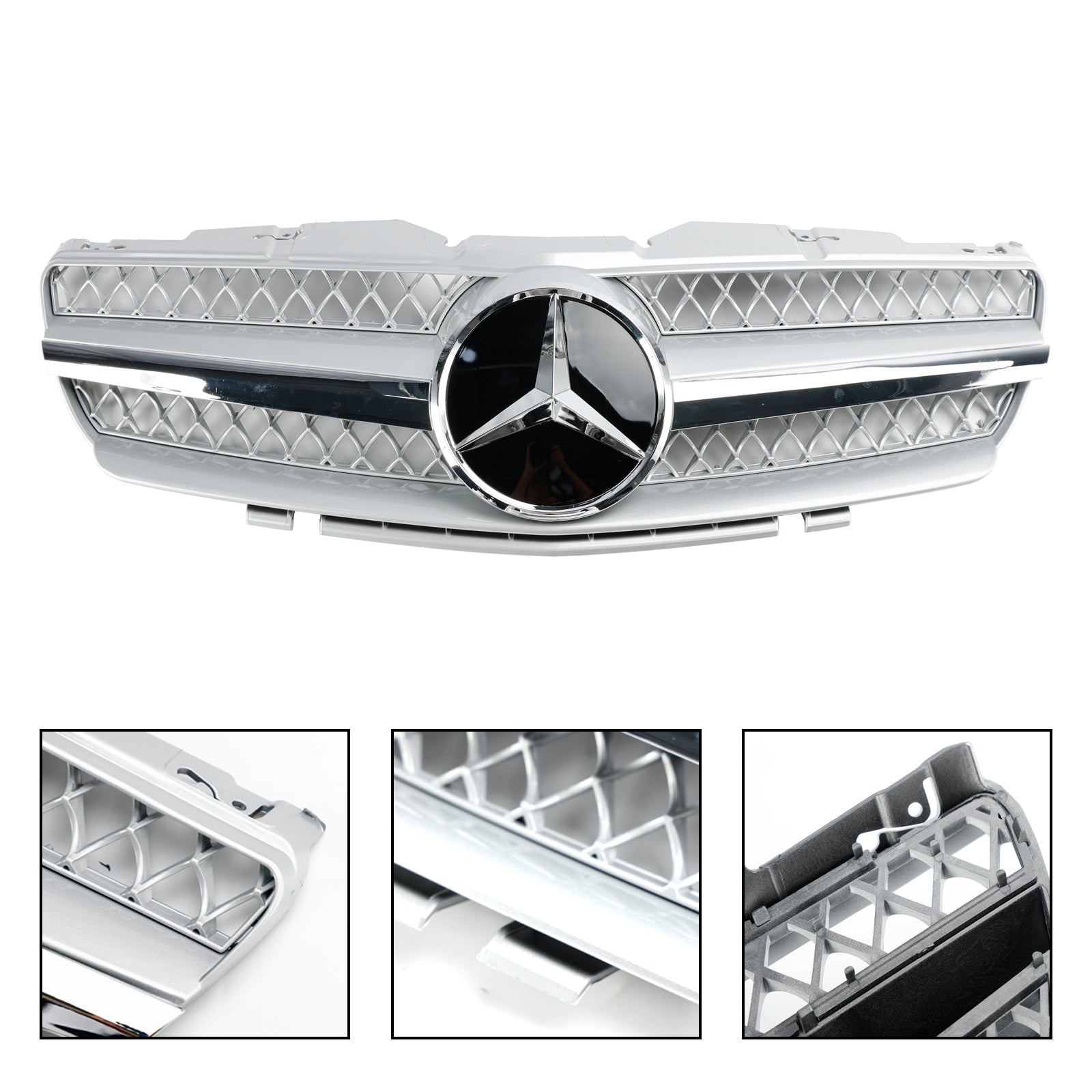 2003 2004 2005 2006 Mercedes R230 SL500 SL600 1 Fin Front Bumper Upper Grill Grille