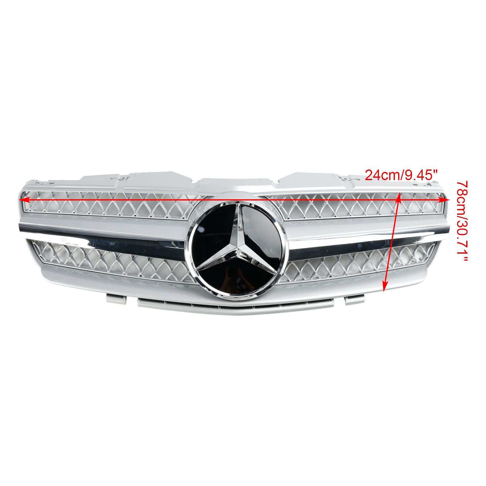 2003 2004 2005 2006 Mercedes R230 SL500 SL600 1 Fin Front Bumper Upper Grill Grille