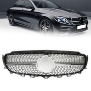 2017-2018 Benz E400 and AMG E43 Sedan Sports Only Diamond Silver Border Front Grille Grill