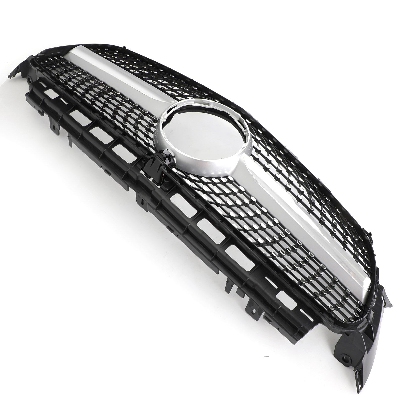 2017-2019 Benz E200 E250 E300 Sedan Sports Only Diamond Silver Border Front Grille Grill