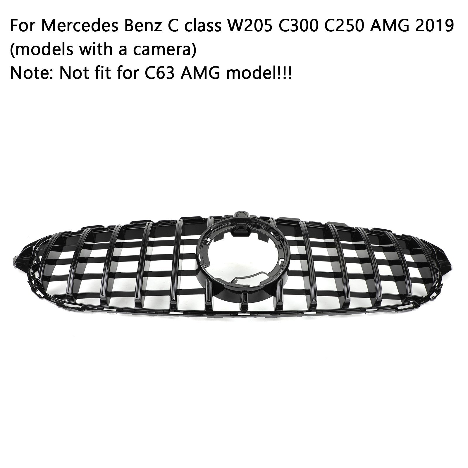 2019 2020 2021 Mercedes Benz C class W205 C300 C250 AMG (models with a camera) GTR Style Grill Grille W/Camera Generic