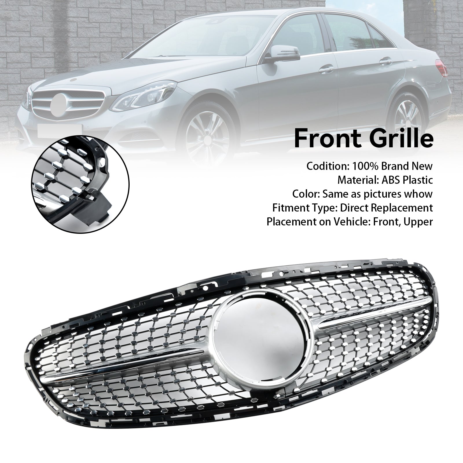 2013 2014 2015 2016 Mercedes E-Class W212 Facelift Diamond Front Bumper Grille Grill