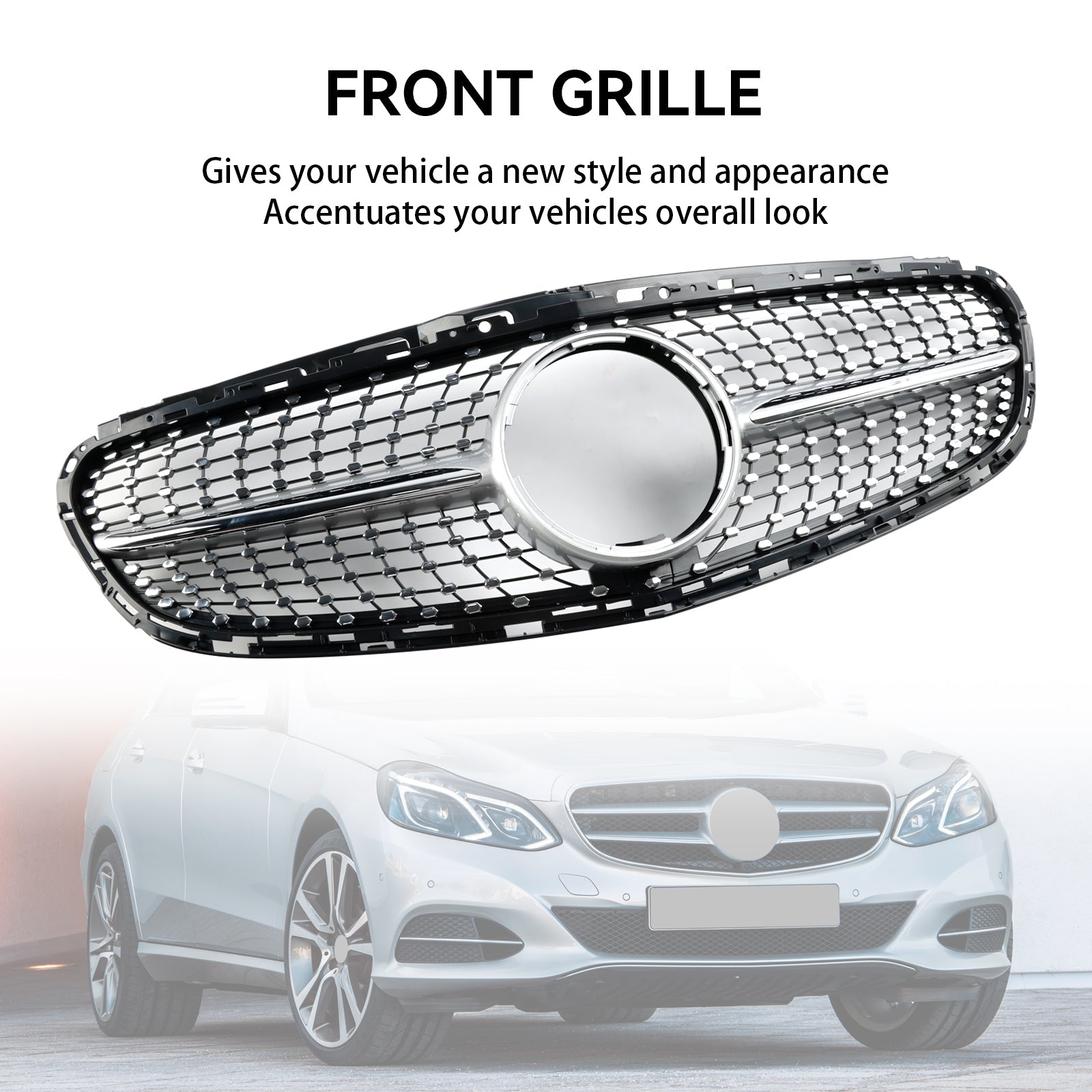 2013-2016 Mercedes E-Class W212 Facelift Diamond Front Bumper Grille Grill