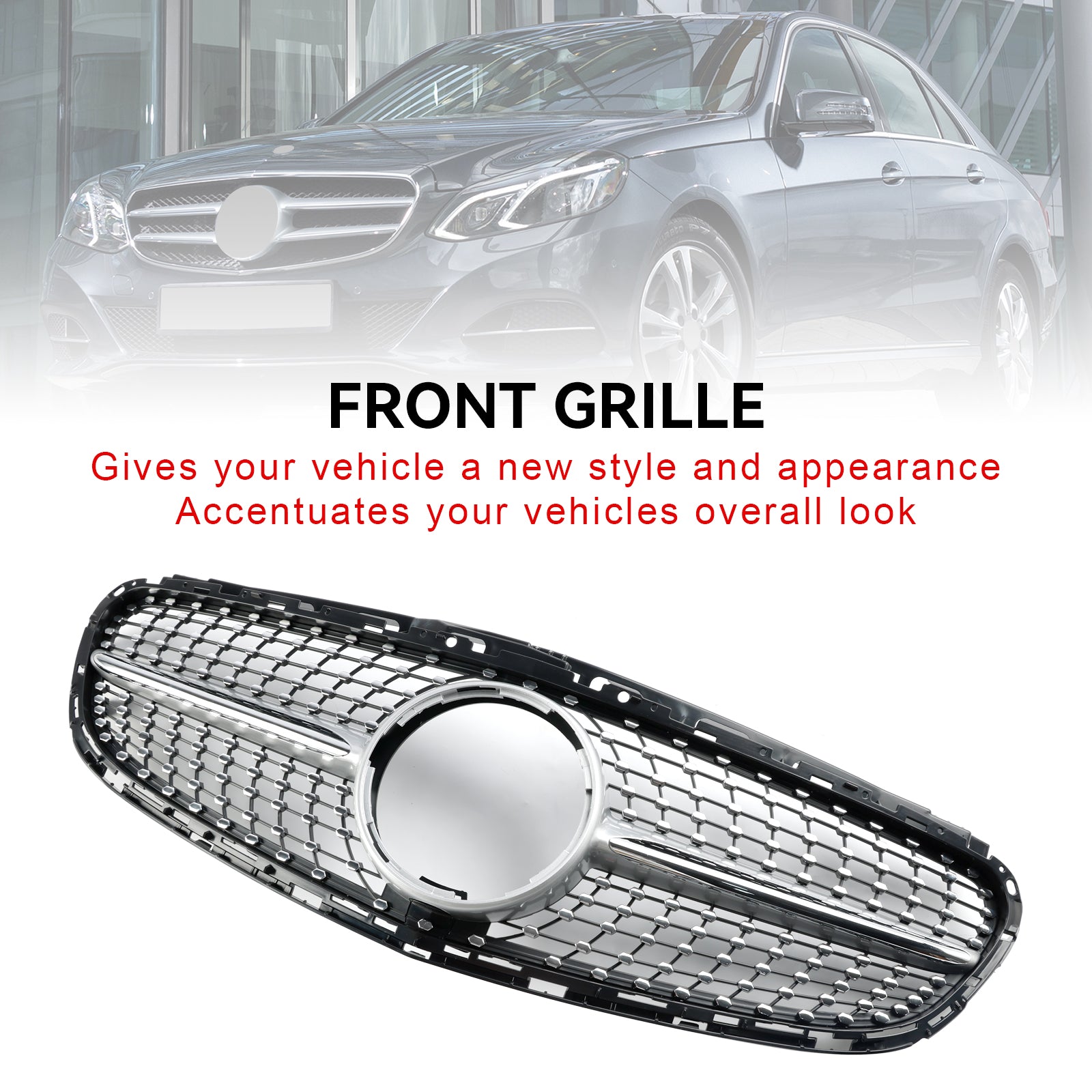 2013 2014 2015 2016 Mercedes E-Class W212 Facelift Diamond Front Bumper Grille Grill