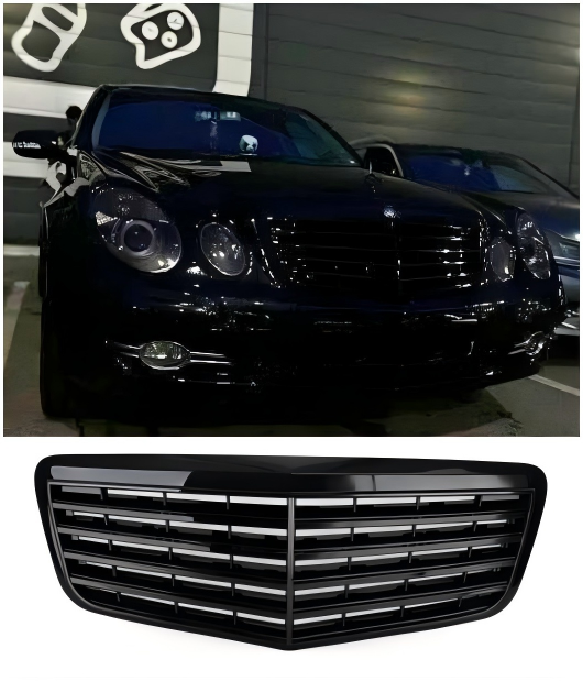 2007 2008 2009 Mercedes Benz W211 E350 E500 E63 AMG Front Bumper Grille Grill Gloss Black