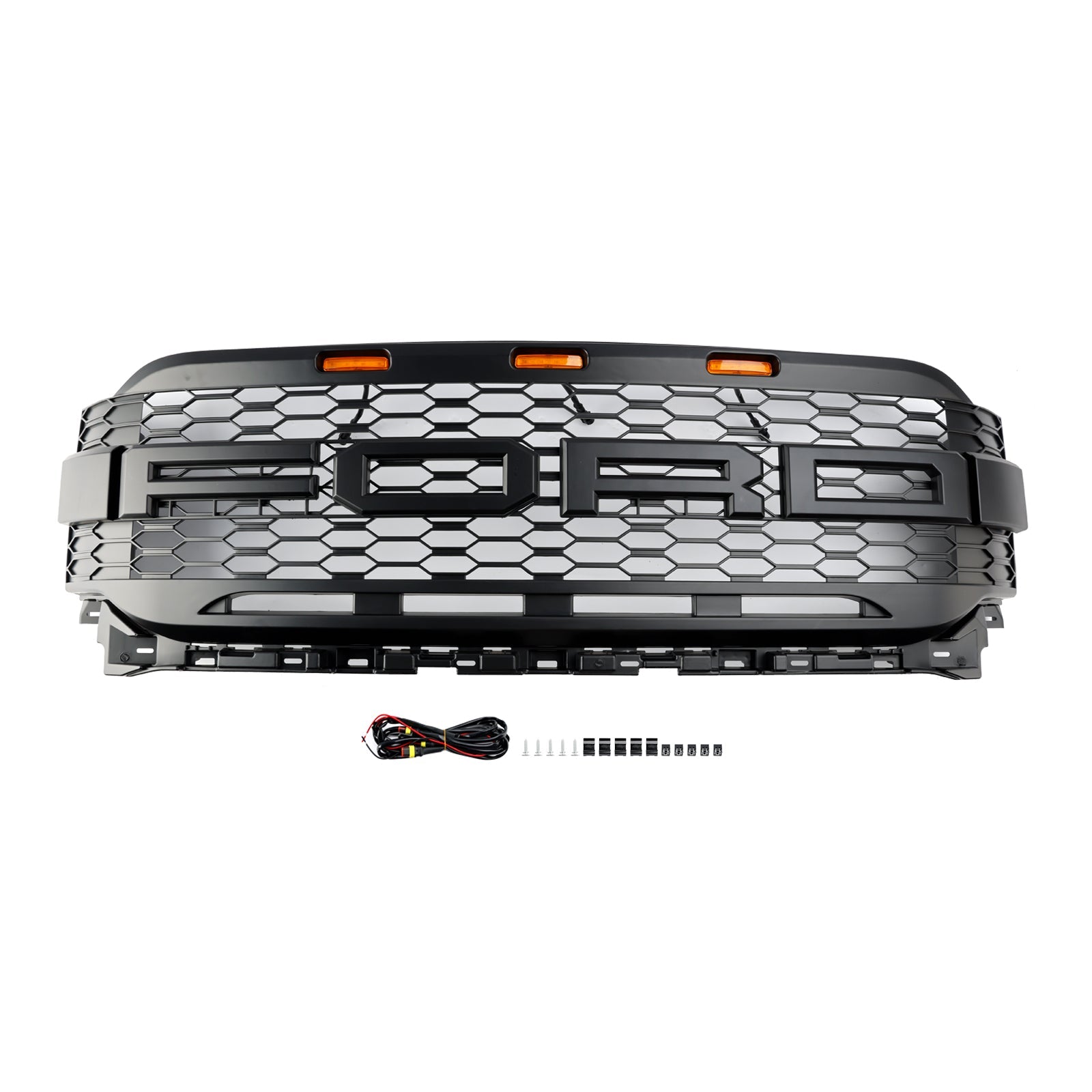 Ford F150 Raptor 2021-2023 W/ LED Replacement ABS Front Bumper Grill Grille