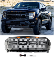 2021 2022 2023 Ford F150 Raptor W/ LED Replacement ABS Front Bumper Grill Grille