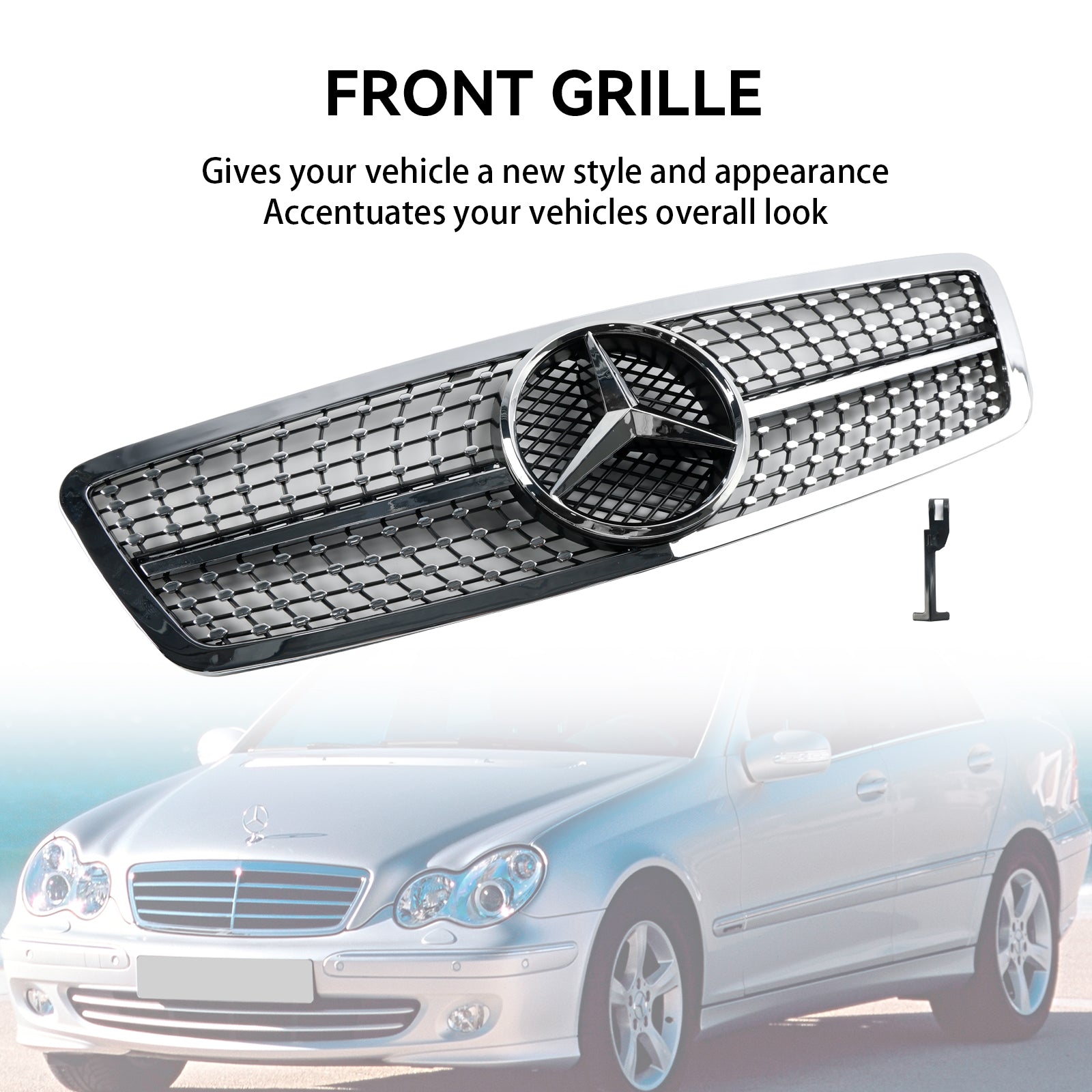 2001-2007 Mercedes W203 C230 C320 C240 Front Bumper Kidney Grille Grill