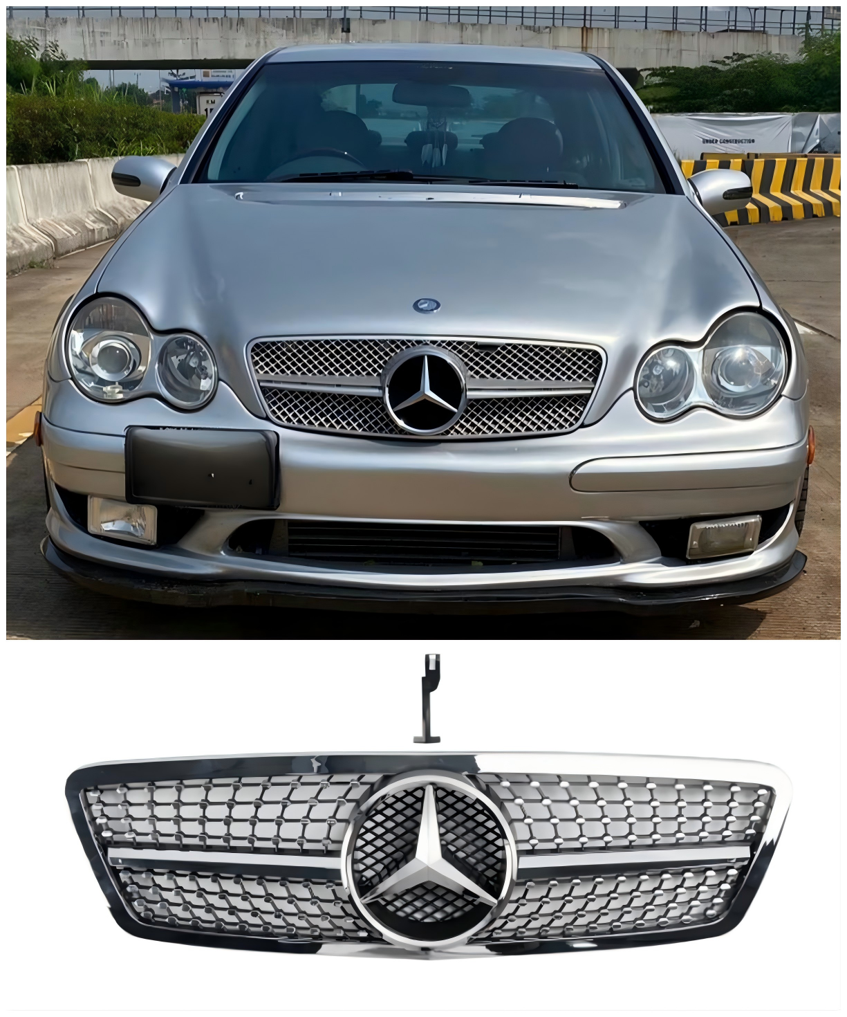 2001 2002 2003 2004 2005 2006 2007 Mercedes W203 C230 C320 C240 Front Bumper Kidney Grille Grill