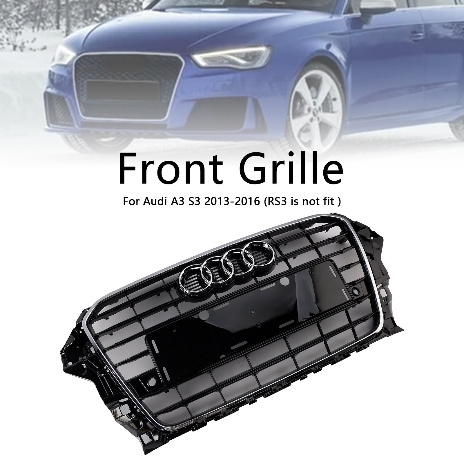 Audi A3 S3 2013-2016 S3 Style Front Bumper Grille Grill 8V3853651 Chrome
