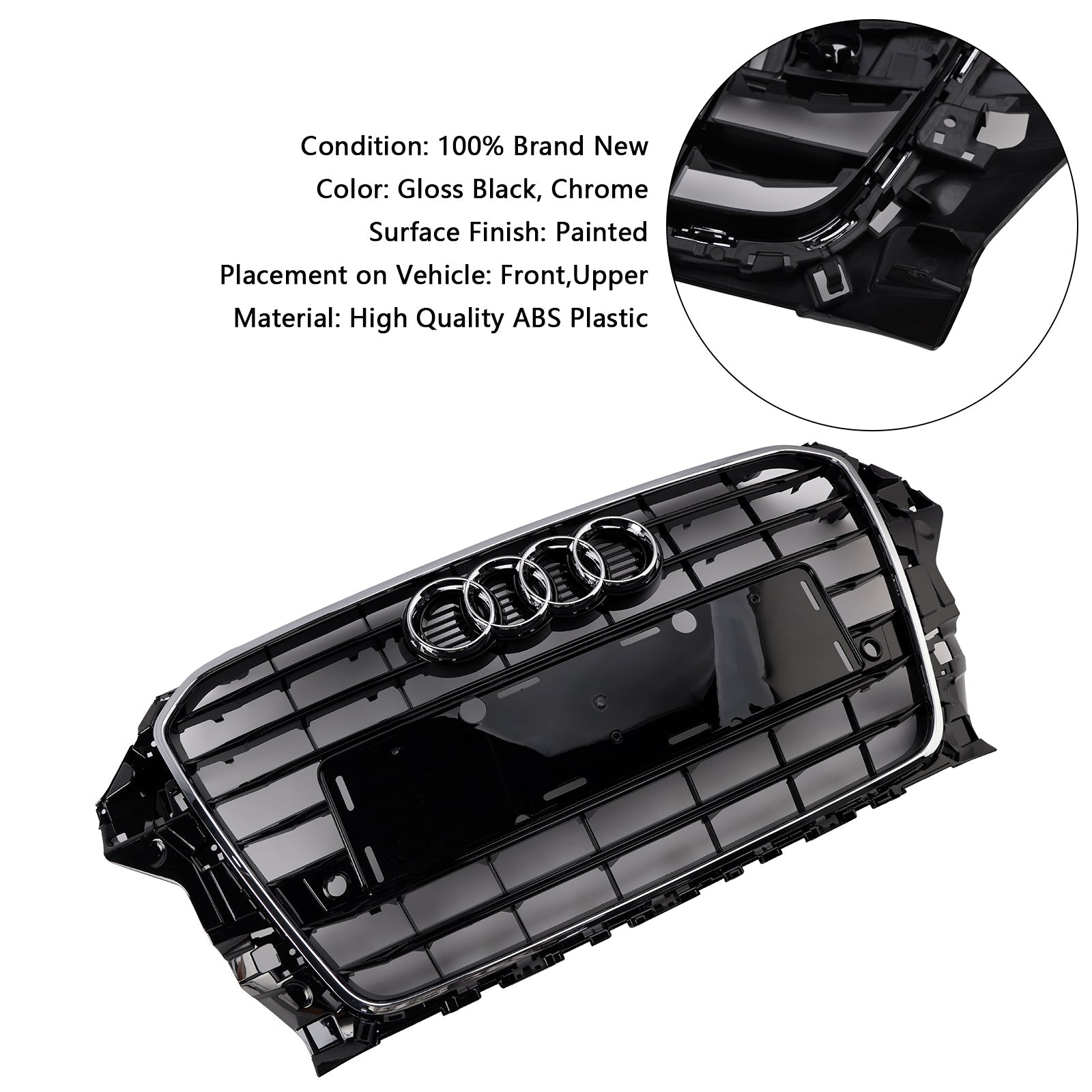 Audi A3 S3 2013-2016 S3 Style Front Bumper Grille Grill 8V3853651 Chrome