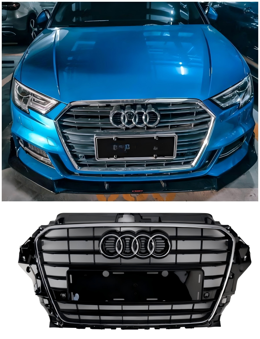 2013-2016 Audi A3 S3 S3 Style Front Bumper Grille Grill 8V3853651 Chrome