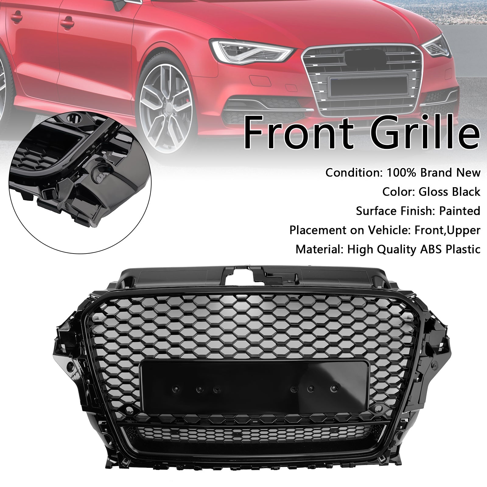 2013-2016 Audi A3 S3 RS3 Style Front Henycomb Bumper Grill Grille