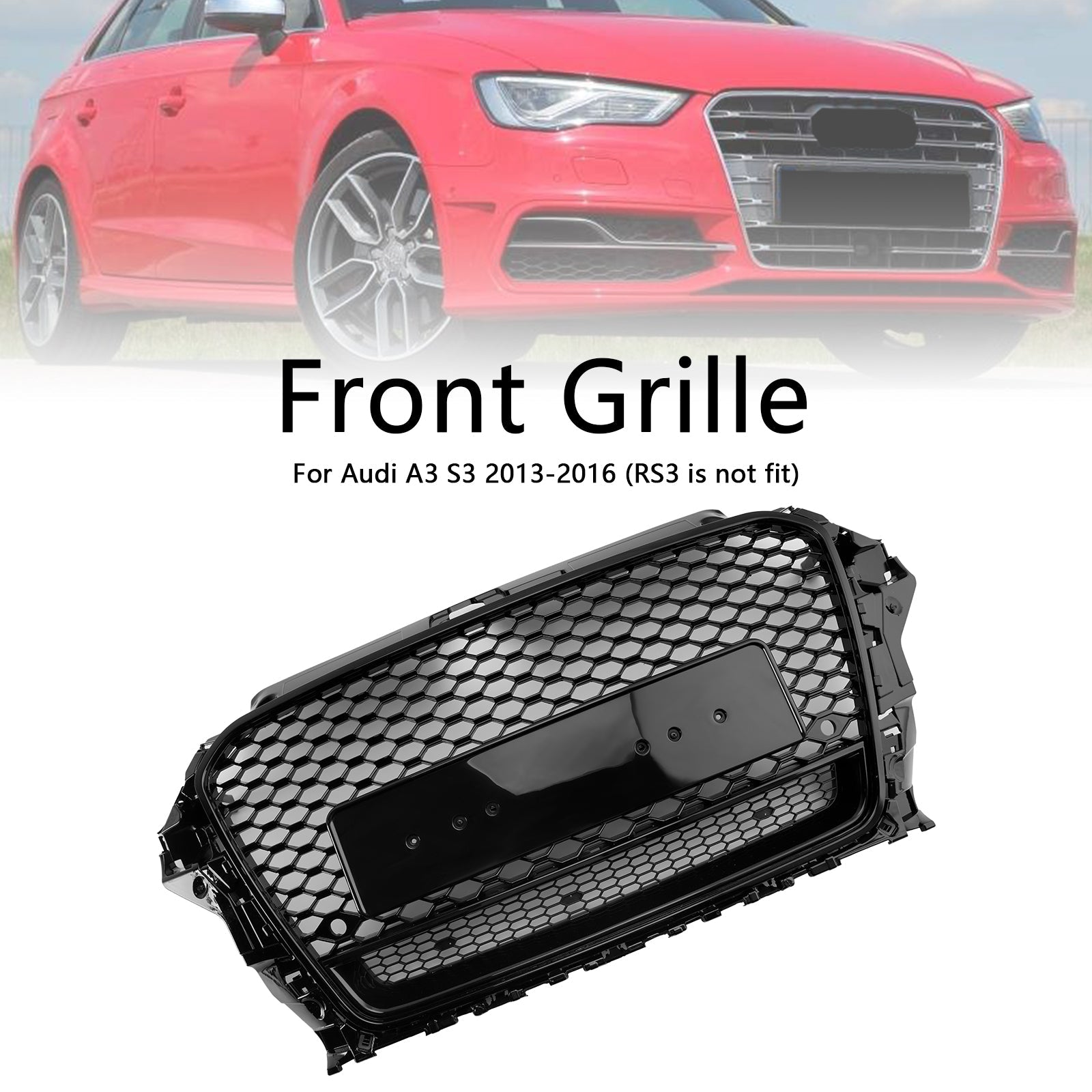 2013 2014 2015 2016 Audi A3 S3 RS3 Style Front Henycomb Bumper Grill Grille