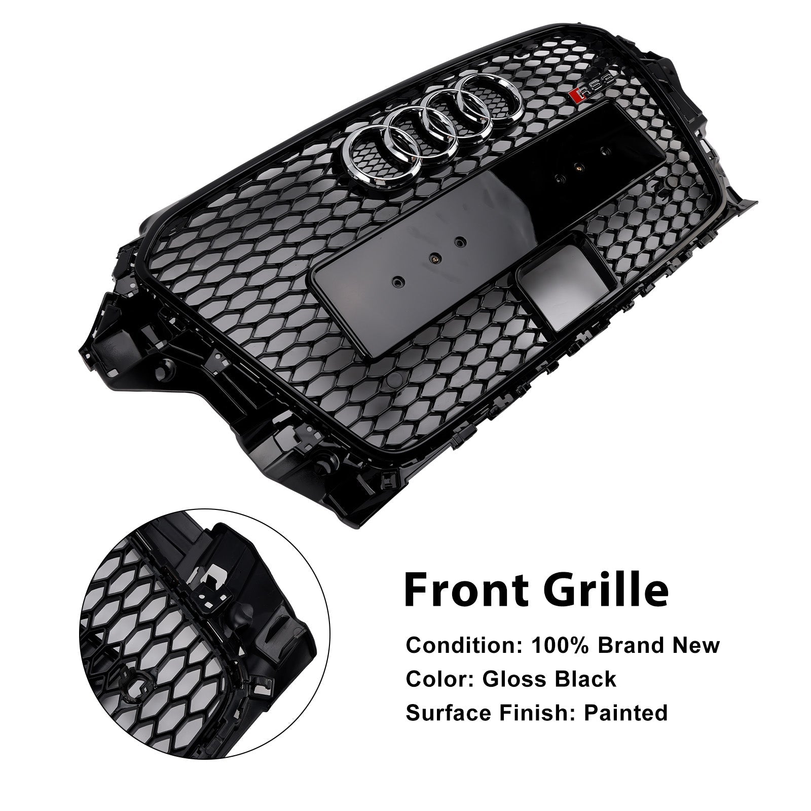 2013-2016 Audi A3 S3 With ACC RS3 Style Front Bumper Grill Grille