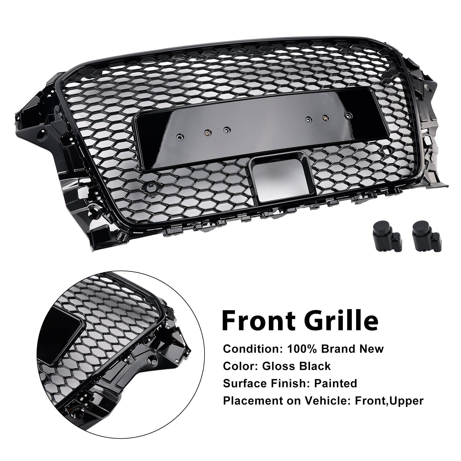 2013-2016 Audi A3 8V1 / Sline / S3 With ACC RS3 Style Front Bumper Grill Grille