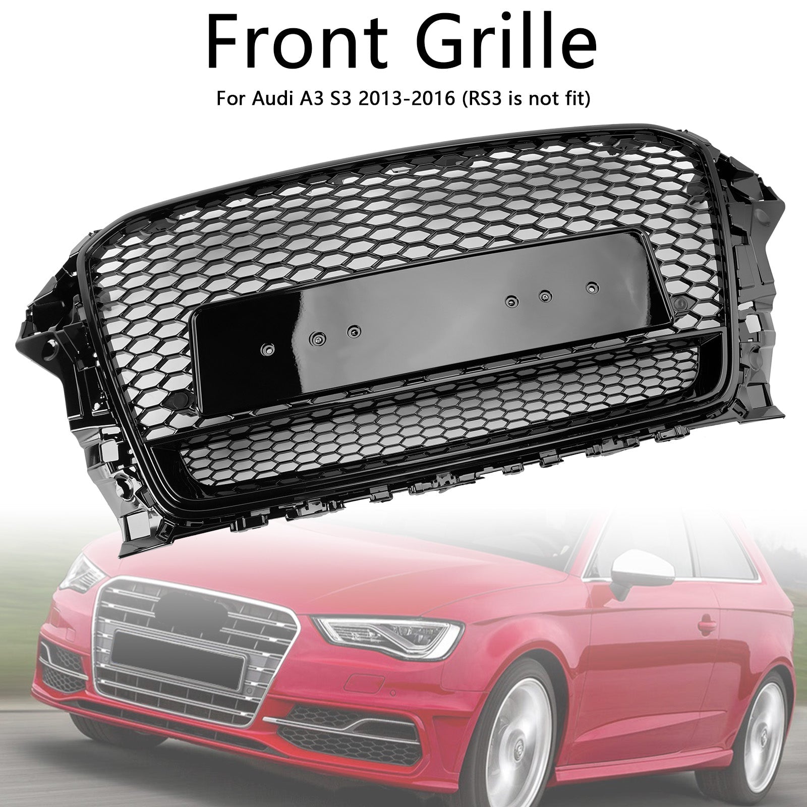 2013-2016 Audi A3 S3 RS3 Style Front Henycomb Bumper Grill Grille
