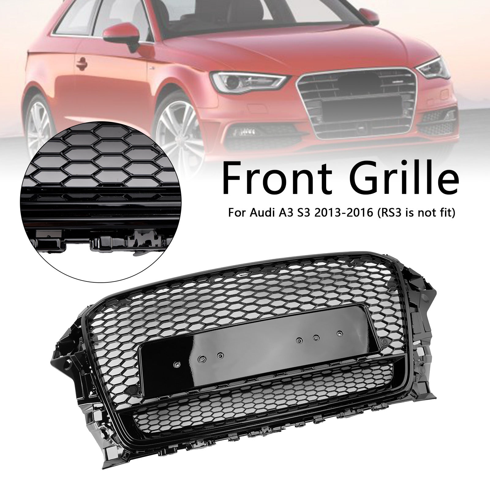 2013-2016 Audi A3 S3 RS3 Style Front Henycomb Bumper Grill Grille