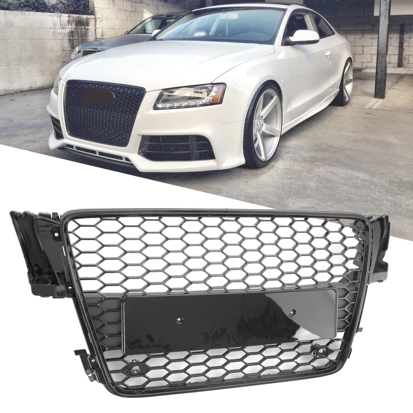 2008 2009 2011 2012 AUDI A5 S5 B8 RS5 Style Hood Henycomb Sport mesh Grill Grille
