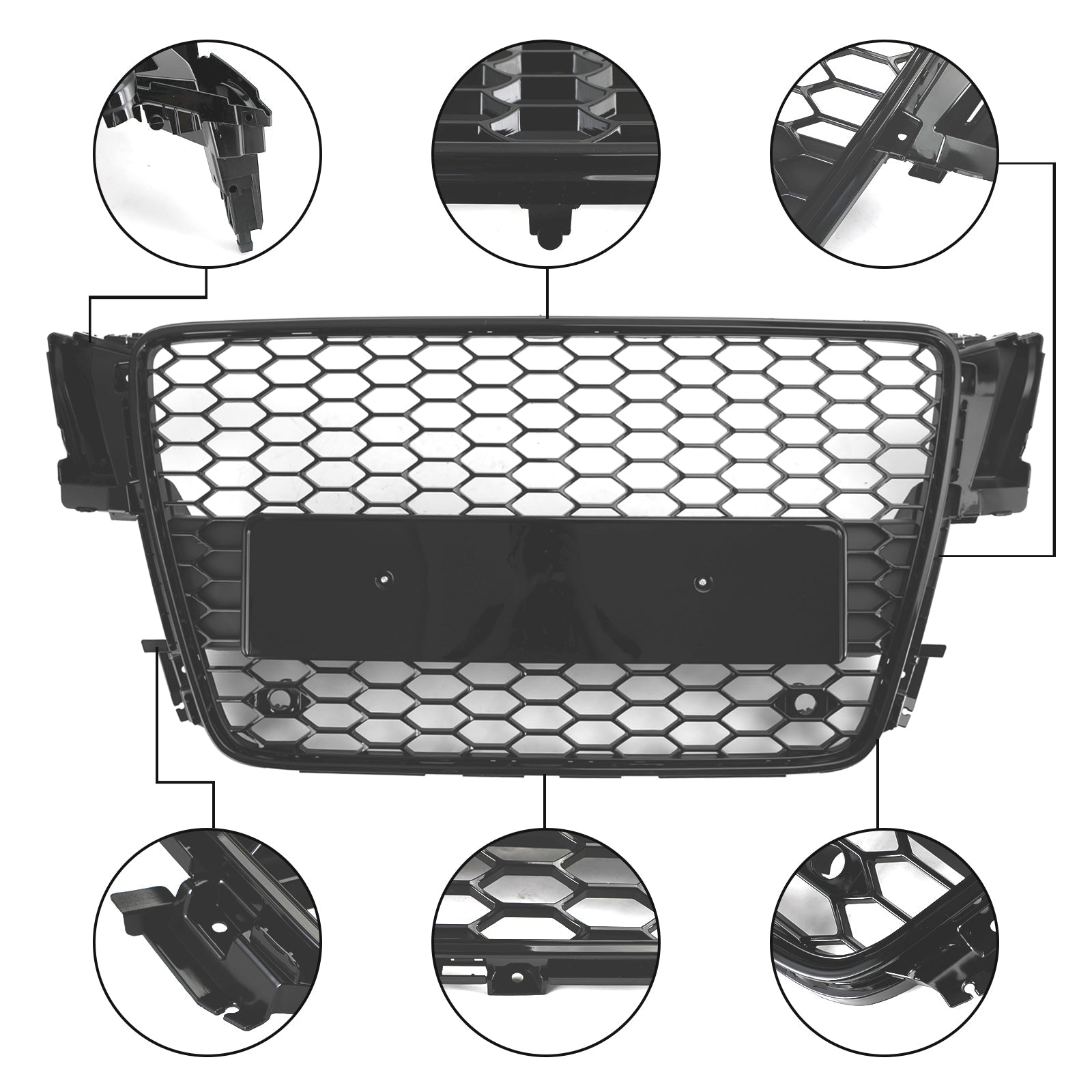 2008 2009 2011 2012 AUDI A5 S5 B8 RS5 Style Hood Henycomb Sport mesh Grill Grille