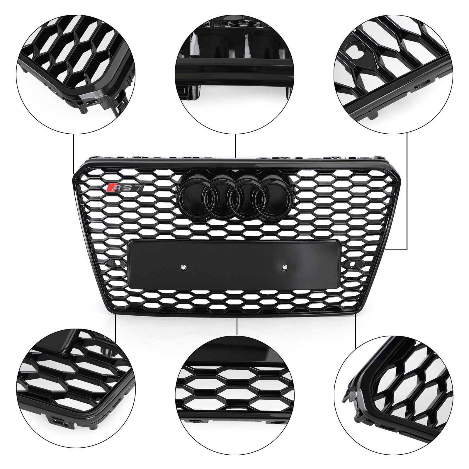 2012 2013 2014 2015 Audi A7/S7 RS7 Style Honeycomb Sport Mesh Hex Grille Grill Black