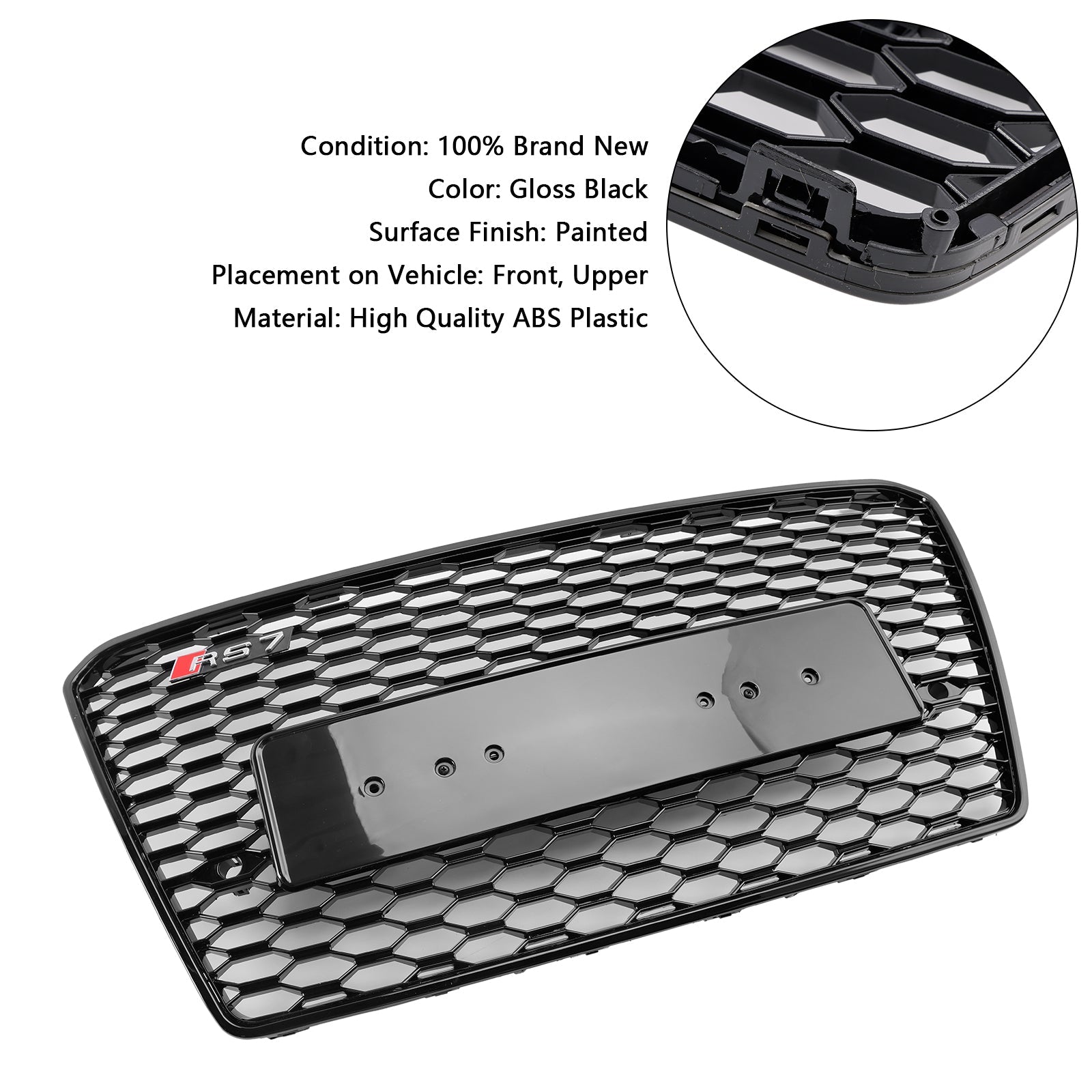 2012-2015 Audi A7 S7 Pre-Facelift RS7 Style Honeycomb Sport Mesh Hex Grill Grille
