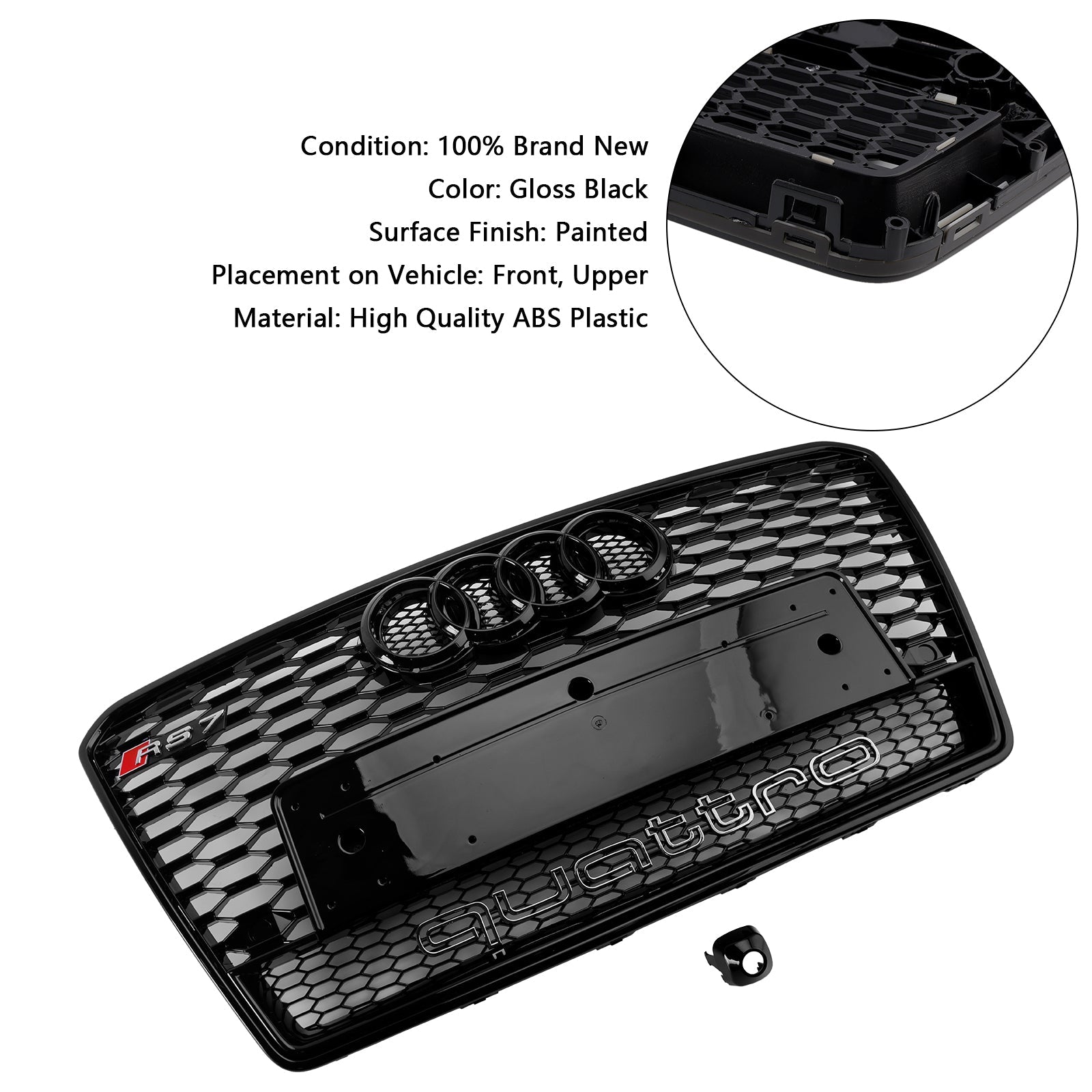 Audi A7/S7 2012-2015 RS7 Style Honeycomb Mesh Front Grille Grill Black