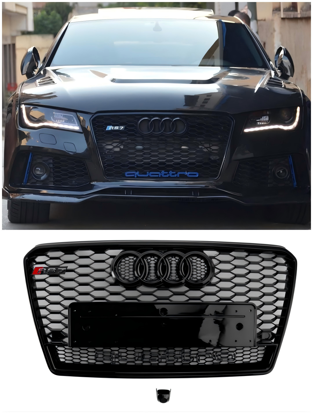 2012-2015 Audi A7/S7 RS7 Style Honeycomb Mesh Front Grille Grill Black