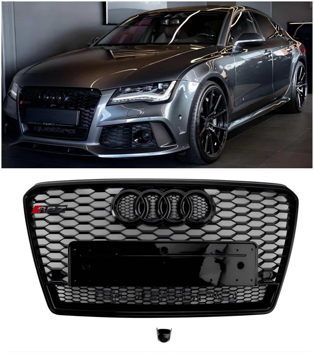 2012-2015 Audi A7/S7 RS7 Style Honeycomb Mesh Front Grille Grill Black