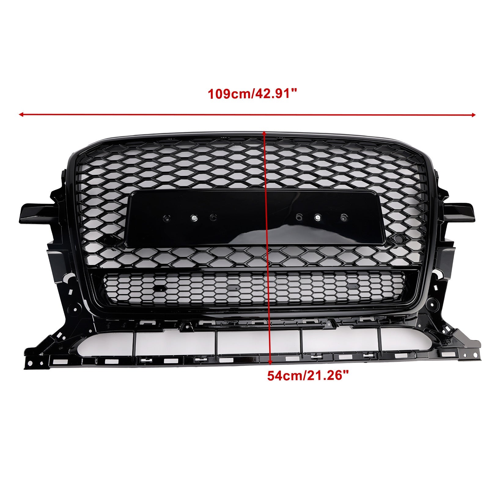 2013-2017 Audi Q5 Gloss Black Front Honeycomb Bumper Grille Grill