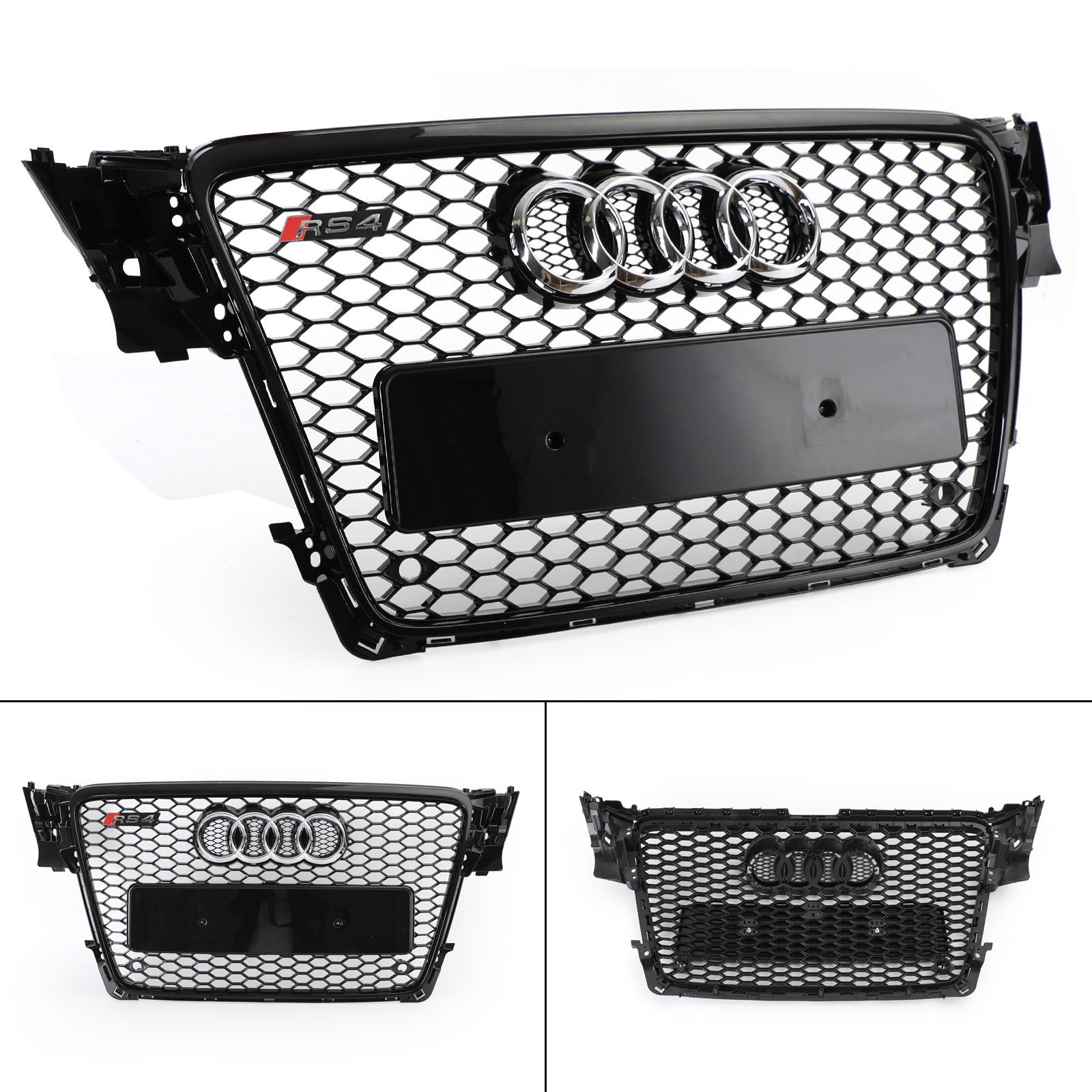 2009-2012 Audi A4/S4 B8 RS4 Style Honeycomb Sport Mesh Hex Grille Grill Black