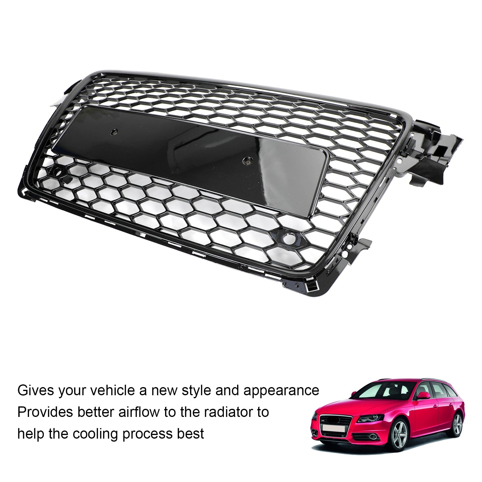 2009-2012 Audi A4/S4 B8 RS4 Style Honeycomb Sport Mesh Hex Grille Grill