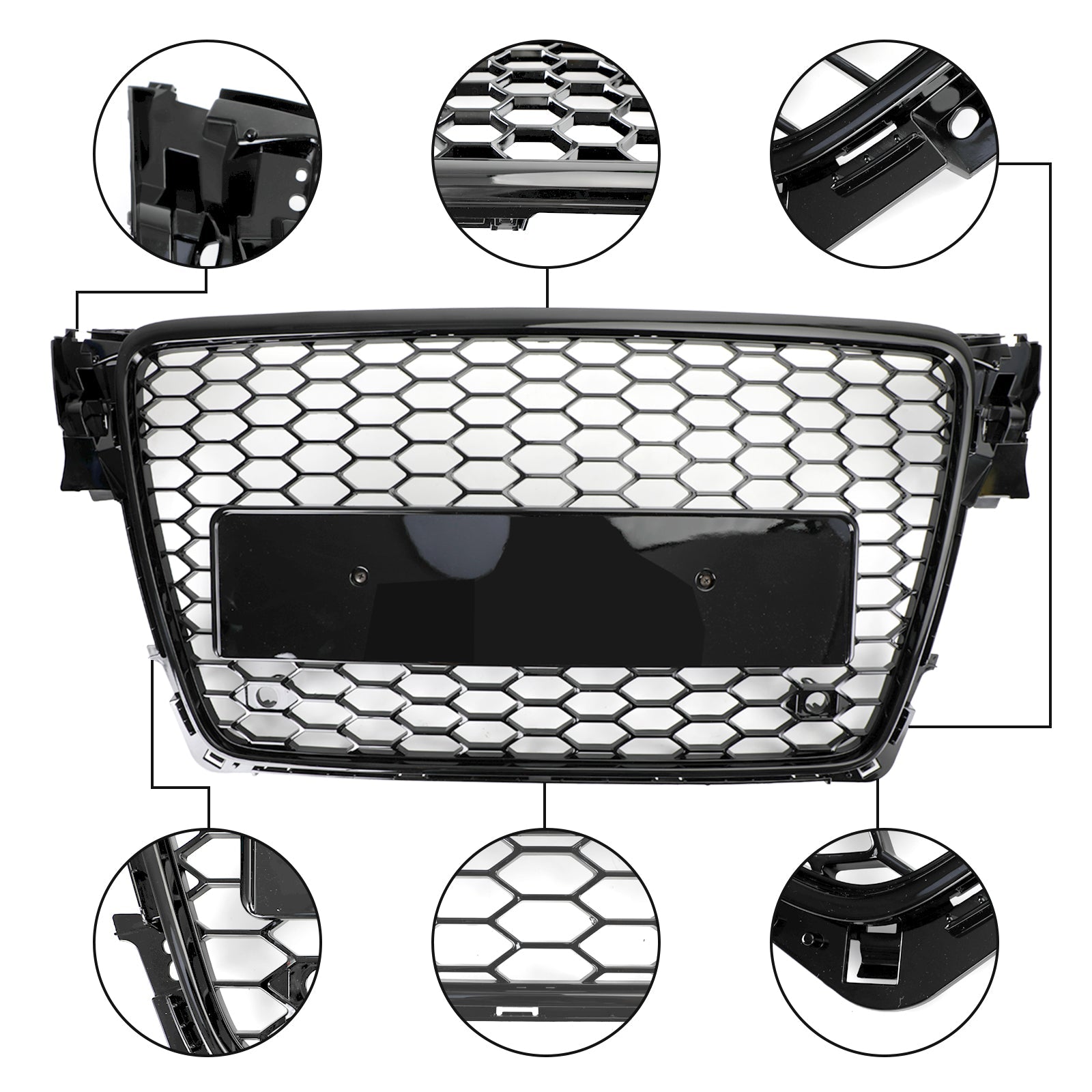 2009-2012 Audi A4 / A4 Avant / S4 B8 RS4 Style Honeycomb Sport Mesh Hex Grille Grill