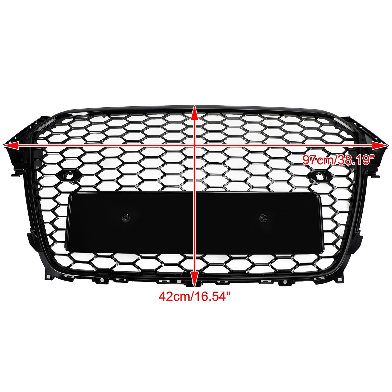 2013 2014 2015 2016 Audi A4 S4 RS4 Style Mesh Front Bumper Grille Grill Gloss Black