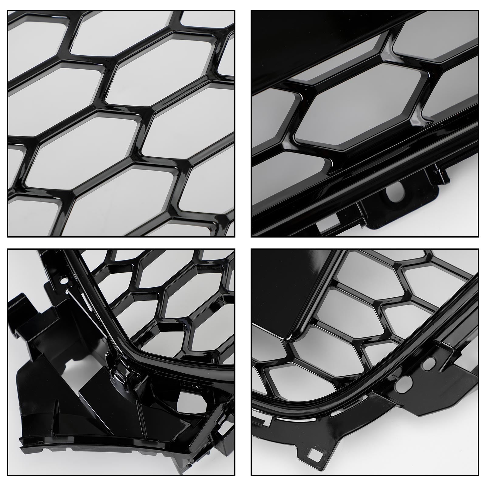 2013 2014 2015 2016 Audi A4 S4 RS4 Style Mesh Front Bumper Grille Grill Gloss Black