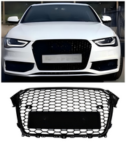 2013 2014 2015 2016 Audi A4 S4 RS4 Style Mesh Front Bumper Grille Grill Gloss Black