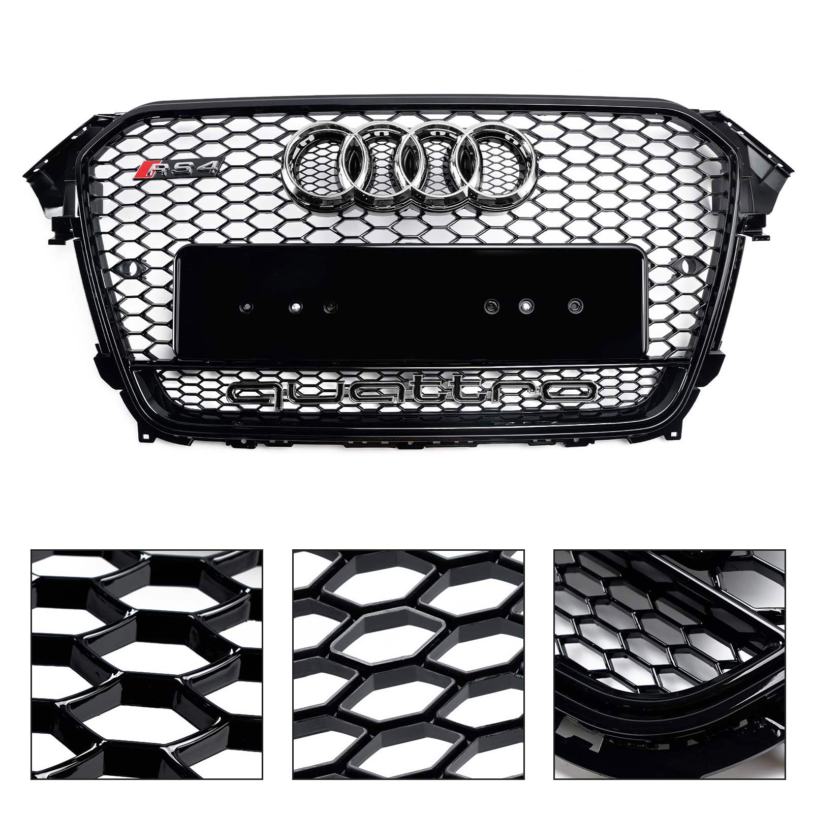 2013 2014 2015 2016 Audi A4 S4 B8.5 w/ Quattro RS4 Style Front Bumper Grill Grille