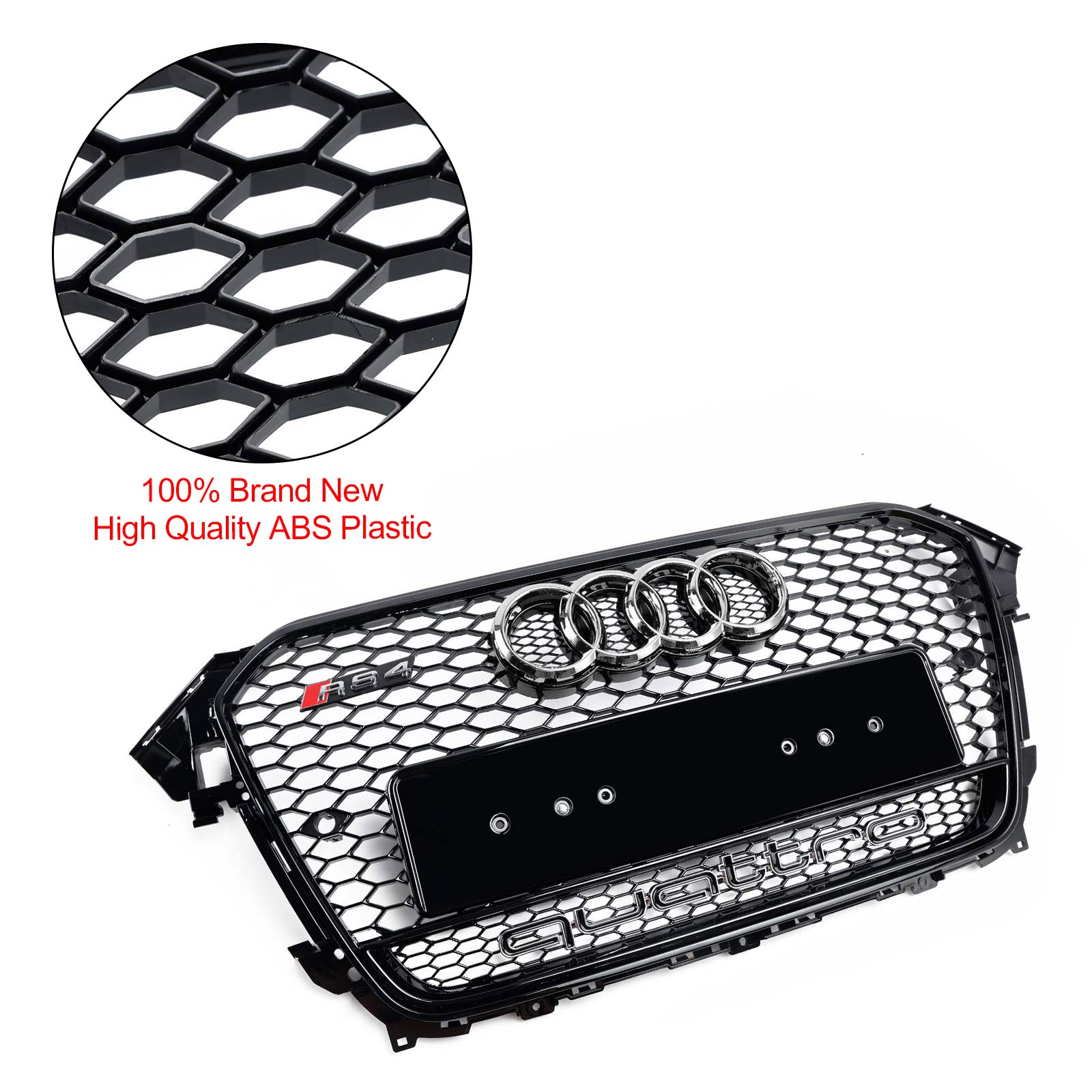 2013 2014 2015 2016 Audi A4 S4 B8.5 w/ Quattro RS4 Style Front Bumper Grill Grille