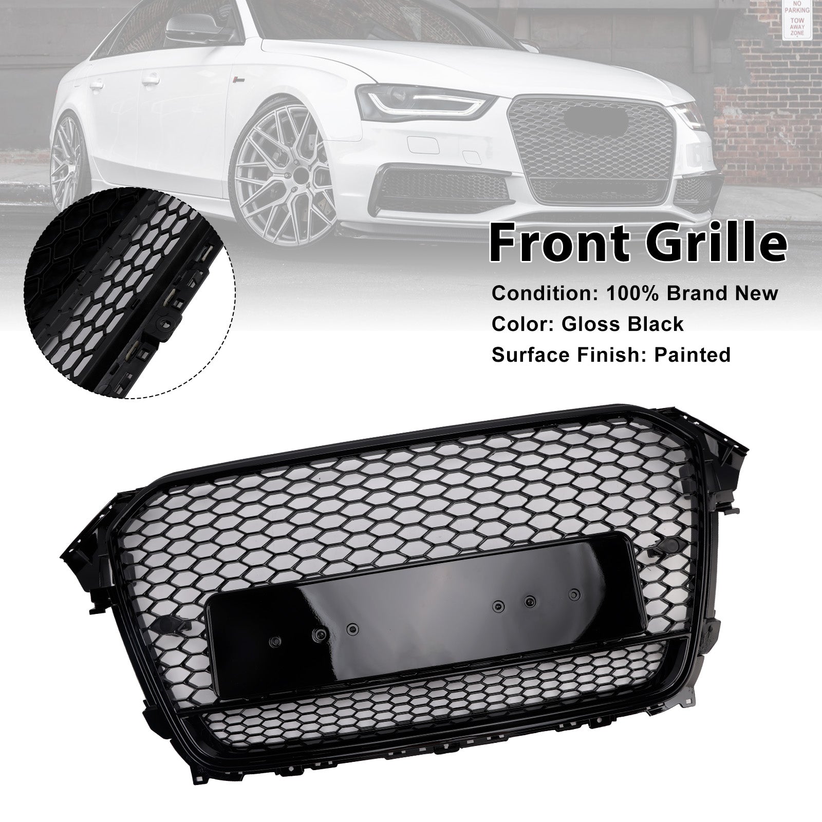 2013-2016 Audi A4 S4 B8.5 RS4 Style Front Bumper Grille Grill