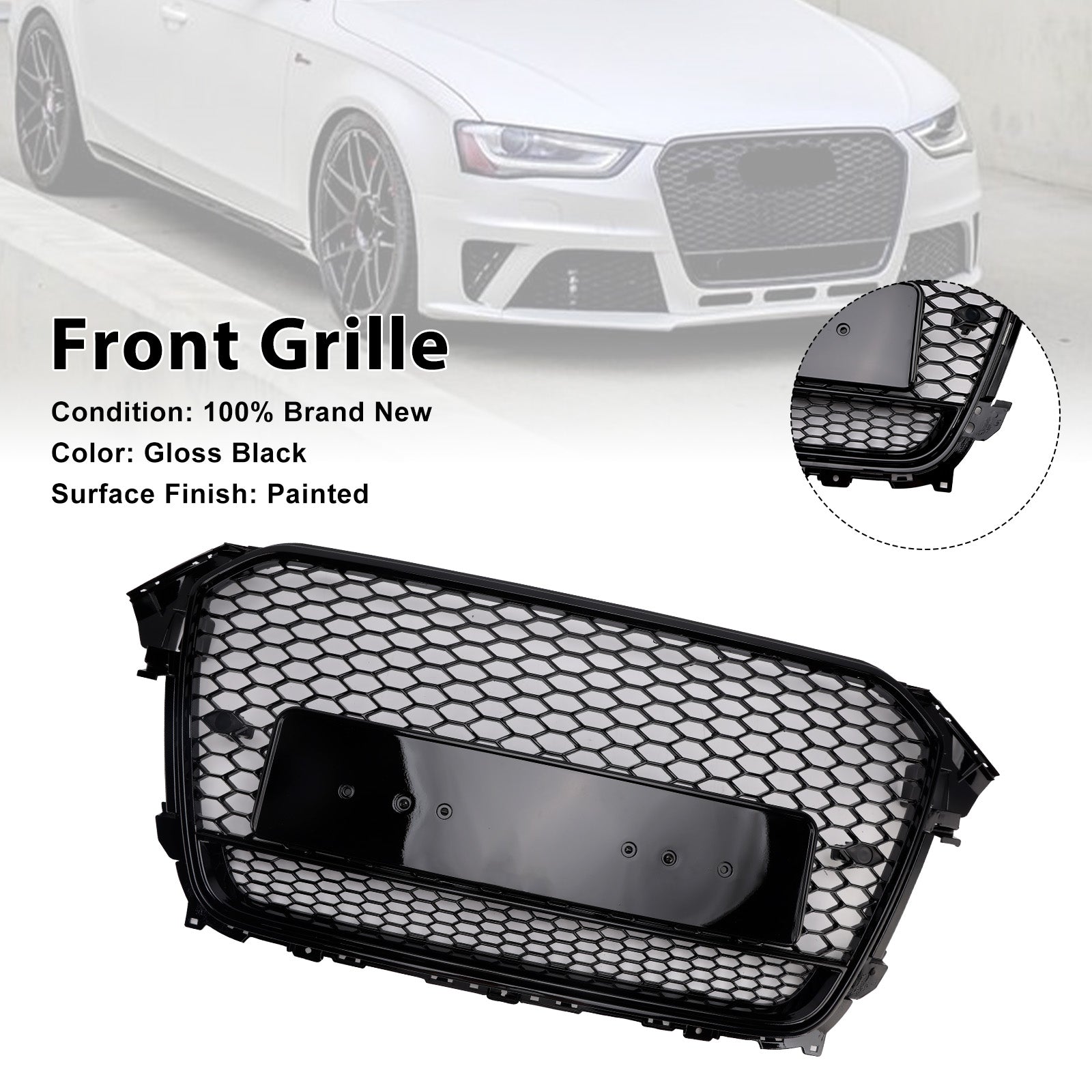 2013-2016 Audi A4 S4 B8.5 RS4 Style Front Bumper Grille Grill
