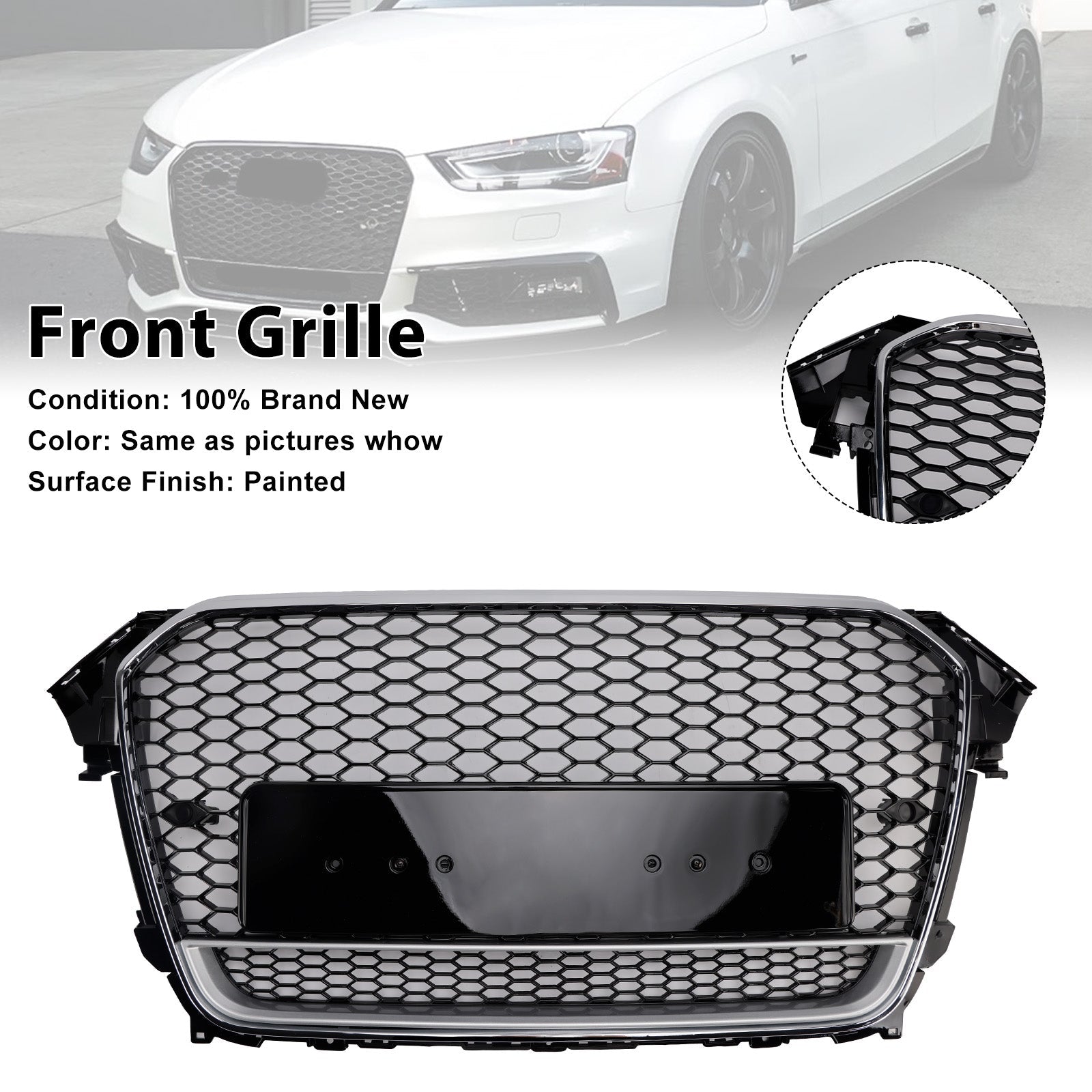 2013-2016 Audi A4 S4 B8.5 RS4 Style Front Bumper Grille Grill
