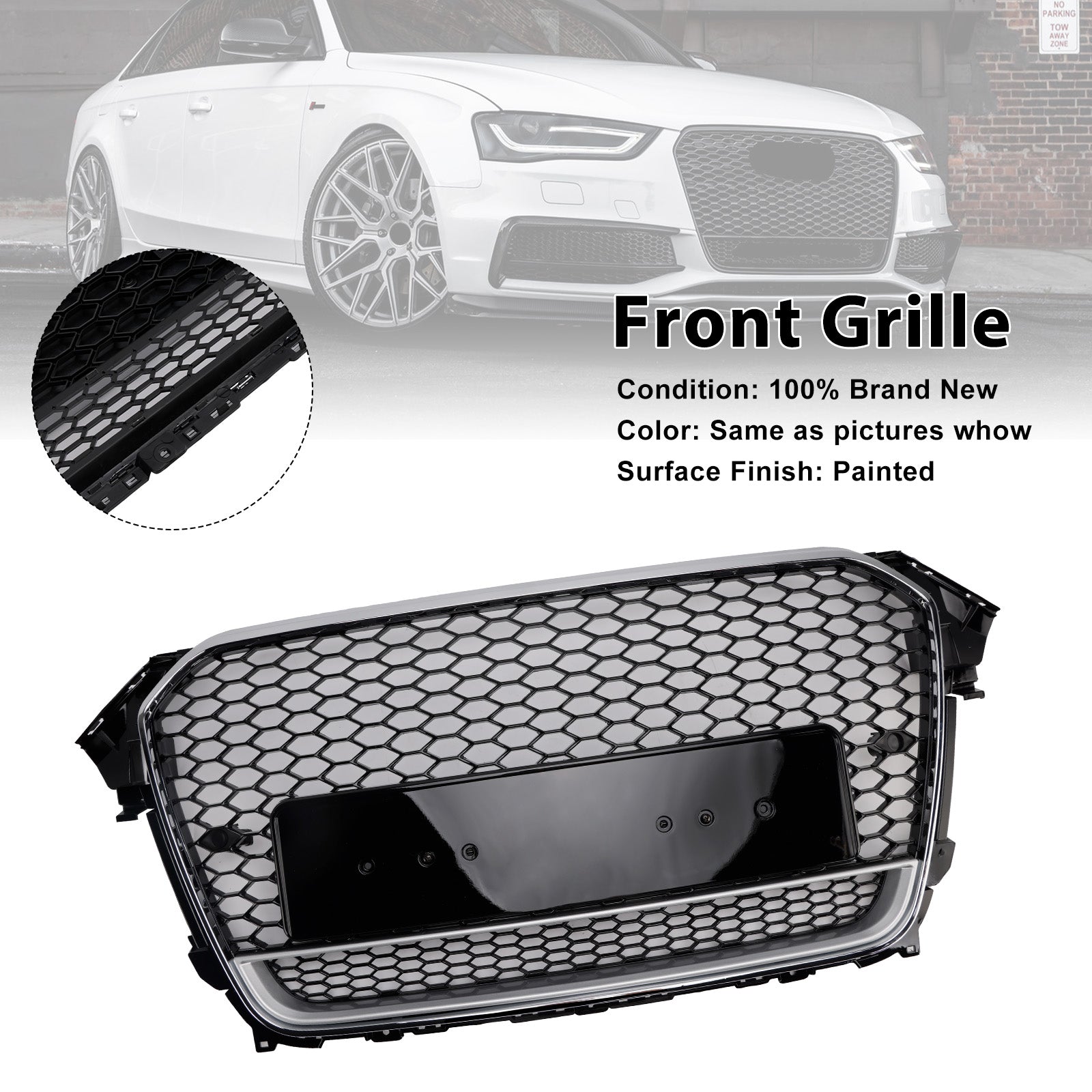2013-2016 Audi A4 S4 B8.5 RS4 Style Front Bumper Grille Grill