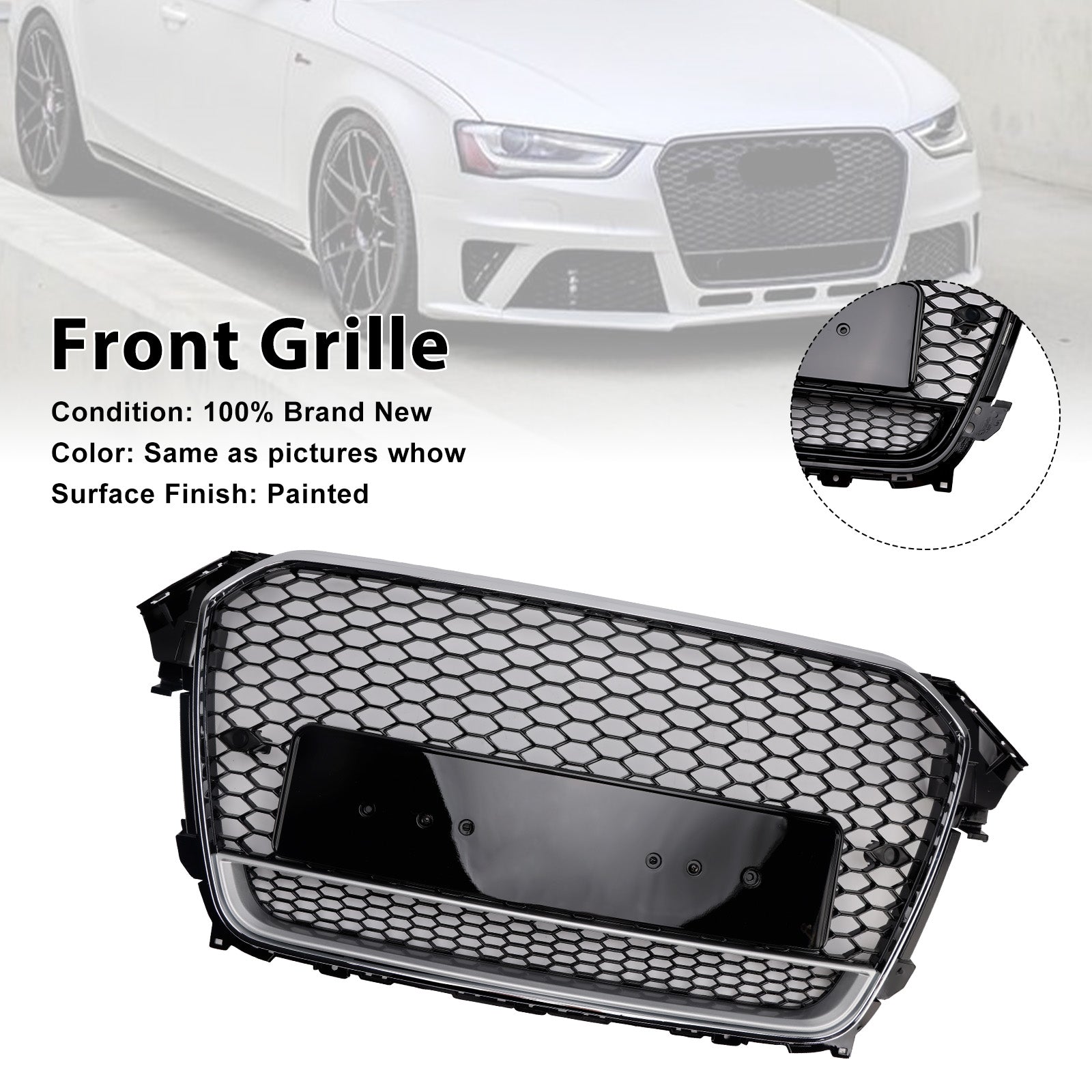 2013-2016 Audi A4 S4 B8.5 RS4 Style Front Bumper Grille Grill