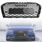 RS4 Style 2017 2018 Audi A4/S4 B9 Honeycomb Mesh Hex Grille Grill Black