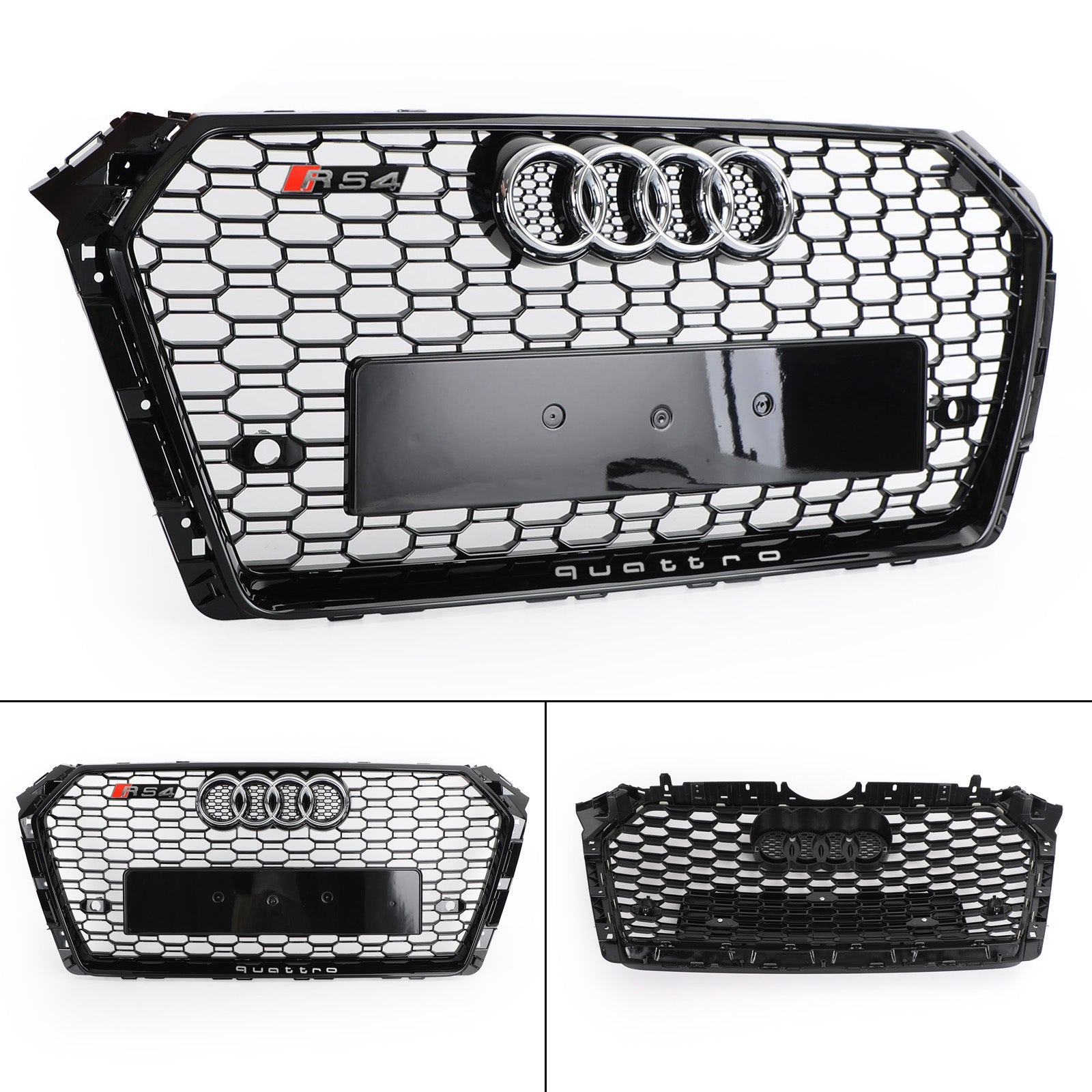 2017-2018 Audi A4/S4 B9 RS4 Style Honeycomb Mesh Hex Grille Grill Black