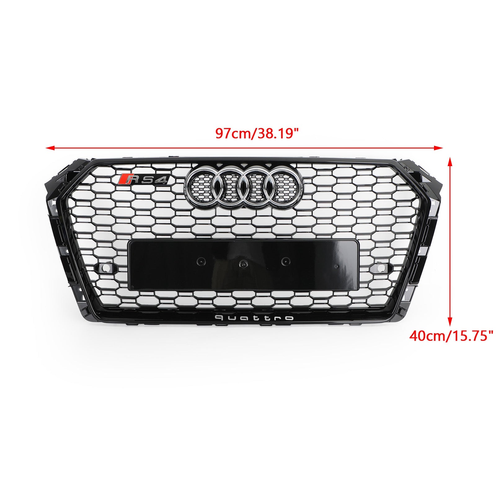 2017-2018 Audi A4/S4 B9 RS4 Style Honeycomb Mesh Hex Grille Grill Black