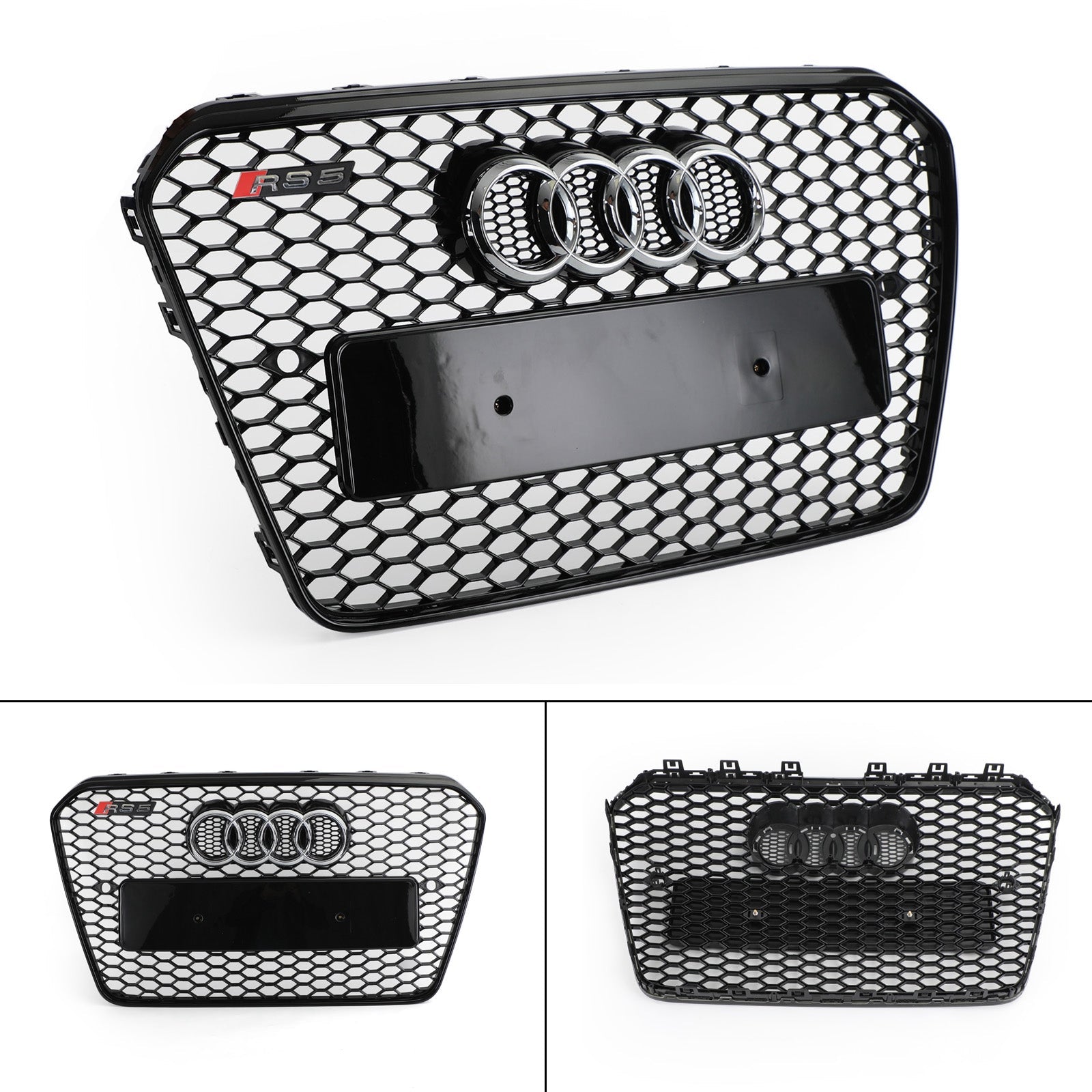 2013 2014 2015 2016 Audi A5 S5 B8.5 RS5 Style Honeycomb Hex Mesh Front Bumper Grille